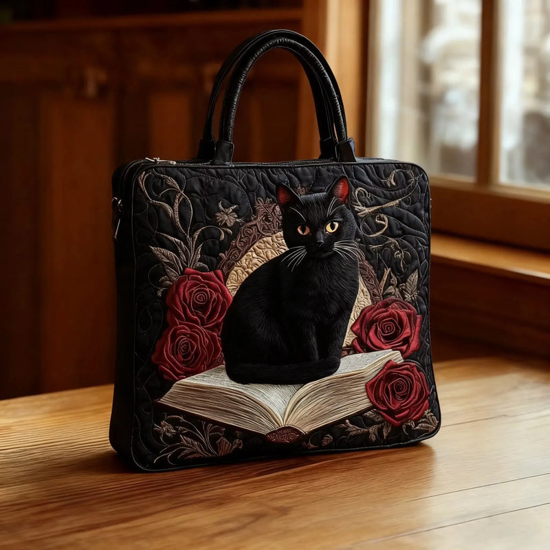 Sac à main - Chat noir & Livres