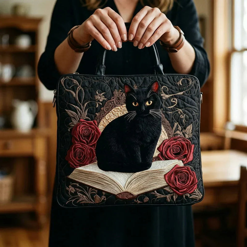 Sac à main - Chat noir & Livres