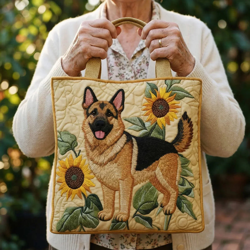 Sac à main - Conception florale de chien de berger allemand